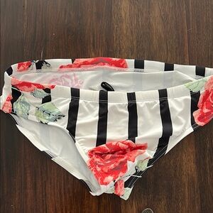 Floral Striped Bikini Bottom